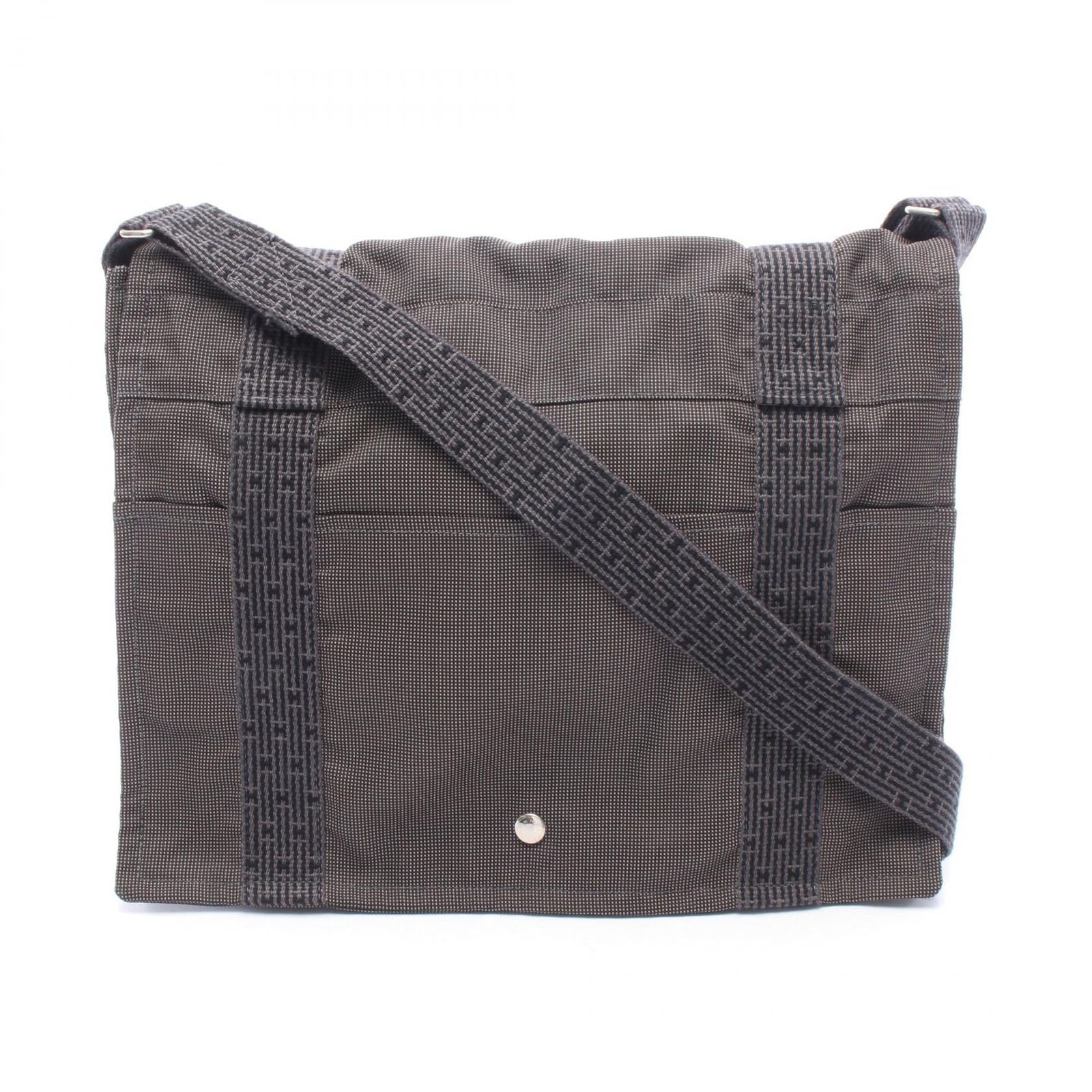 Hermes Shoulder Bag Her Line Besace Gray Canvas