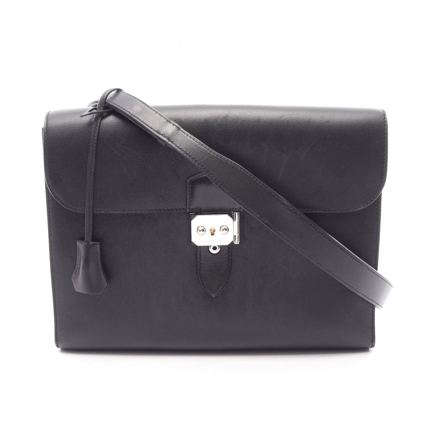 Hermes Shoulder Bag Sac a Depeches 29 Black Leather