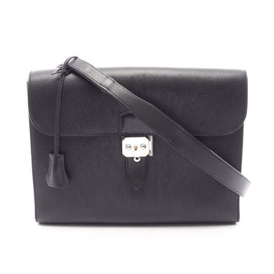 Hermes Shoulder Bag Sac a Depeches 29 Black Leather