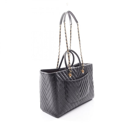 Chanel Tote Stitch 2-Way Black Leather Shawpingbag — view 2
