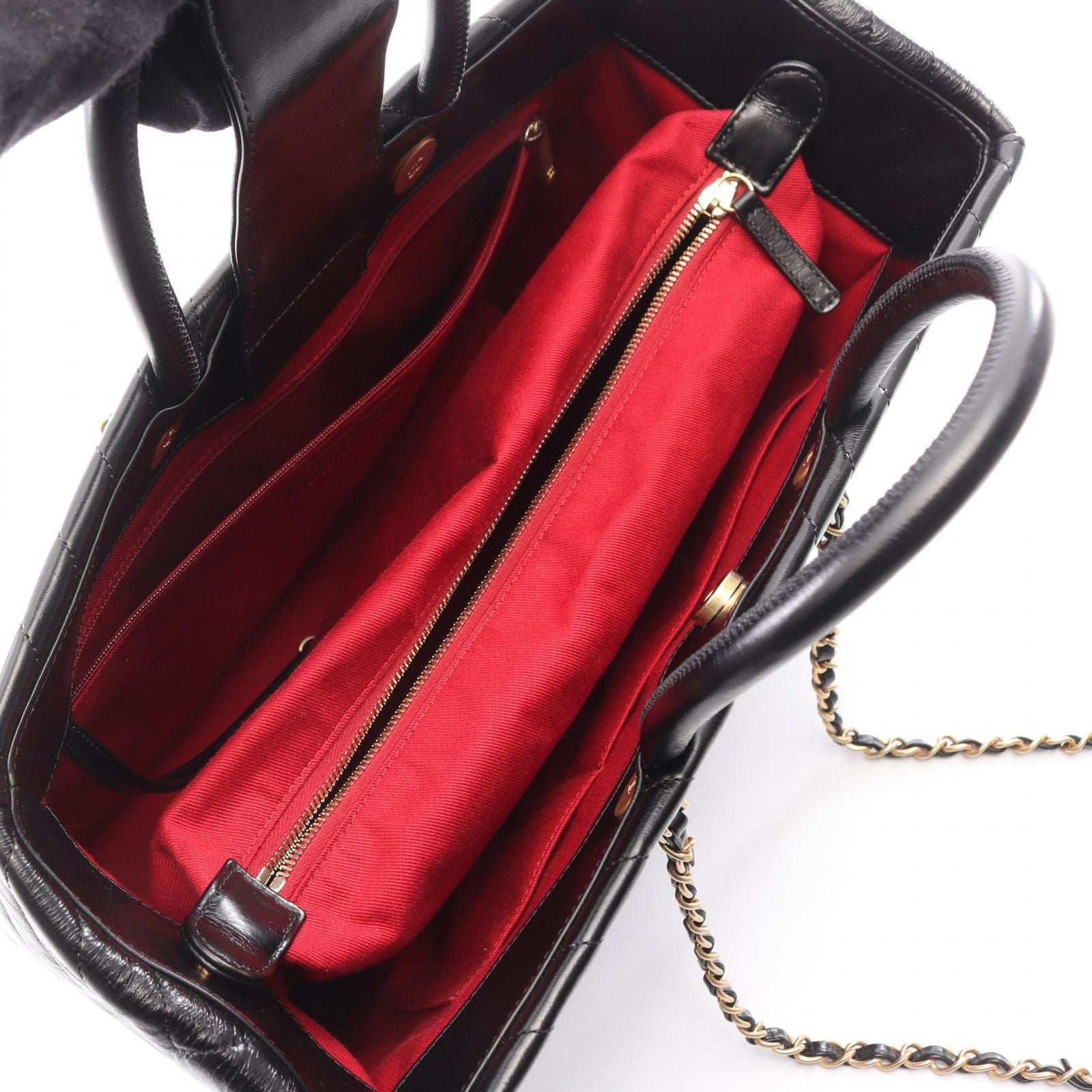 Chanel Tote Stitch 2-Way Black Leather Shawpingbag — view 3