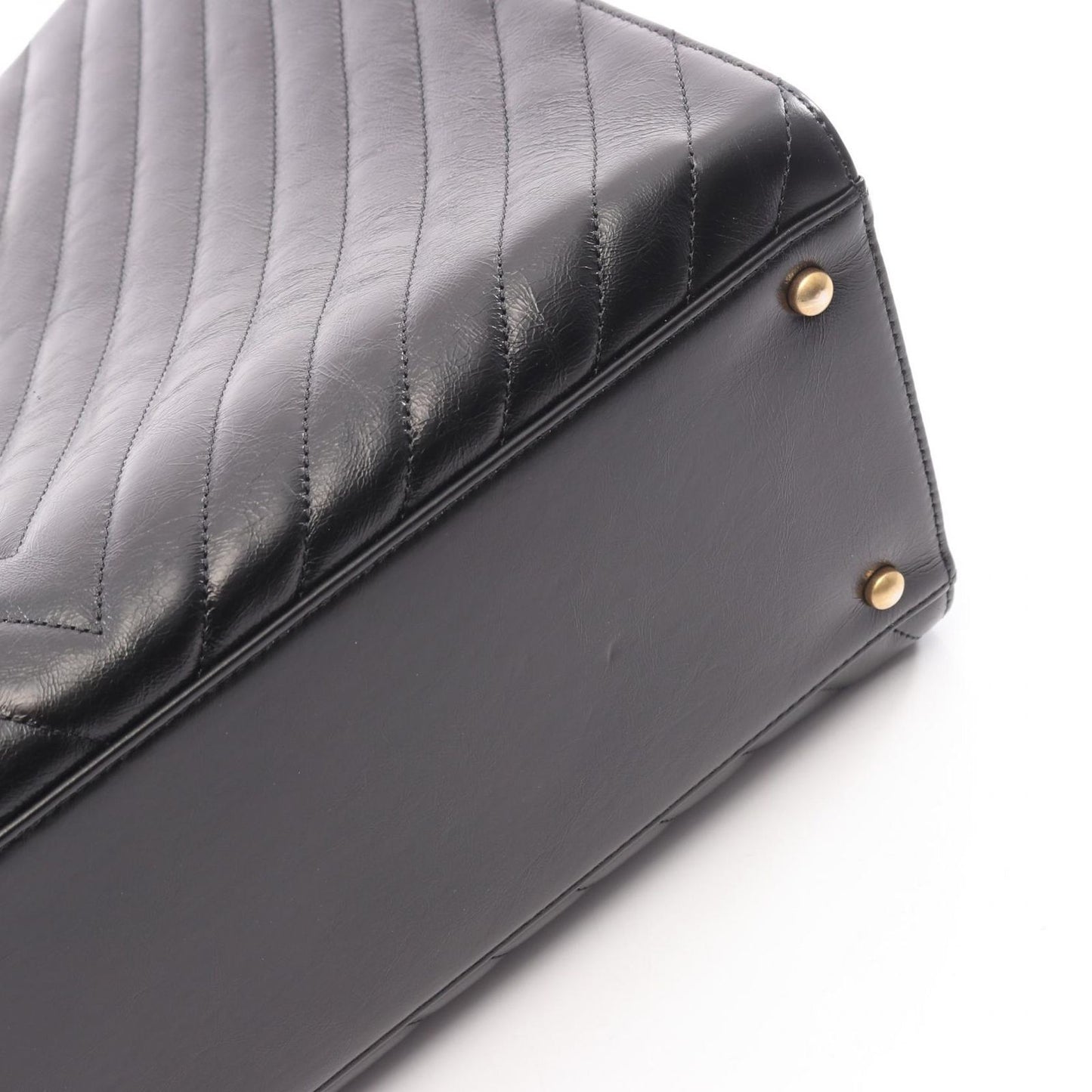 Chanel Tote Stitch 2-Way Black Leather Shawpingbag — view 7