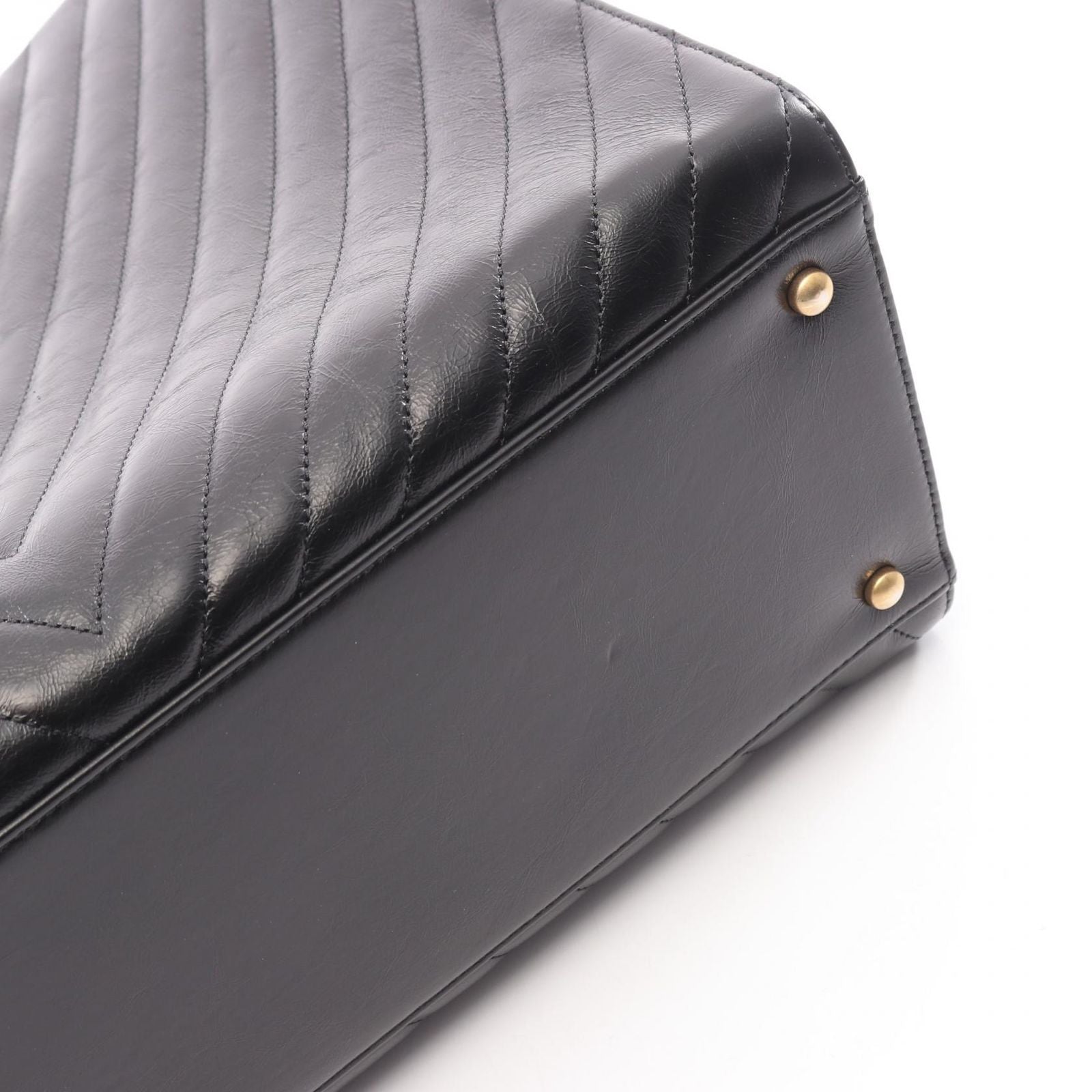 Chanel Tote Stitch 2-Way Black Leather Shawpingbag — view 7