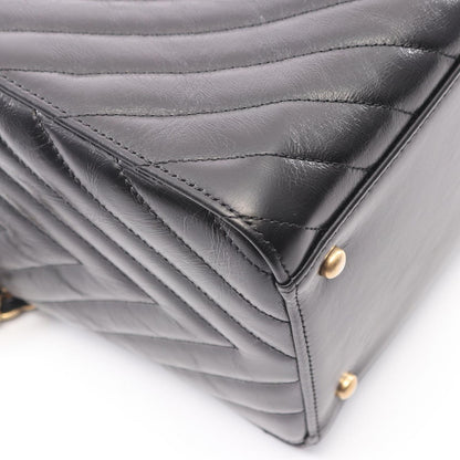 Chanel Tote Stitch 2-Way Black Leather Shawpingbag — view 6