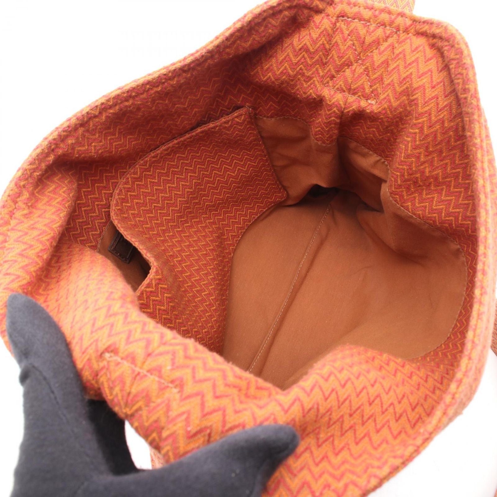 Hermes Shoulder Bag Sac Panthere Ju Orange Canvas — view 3
