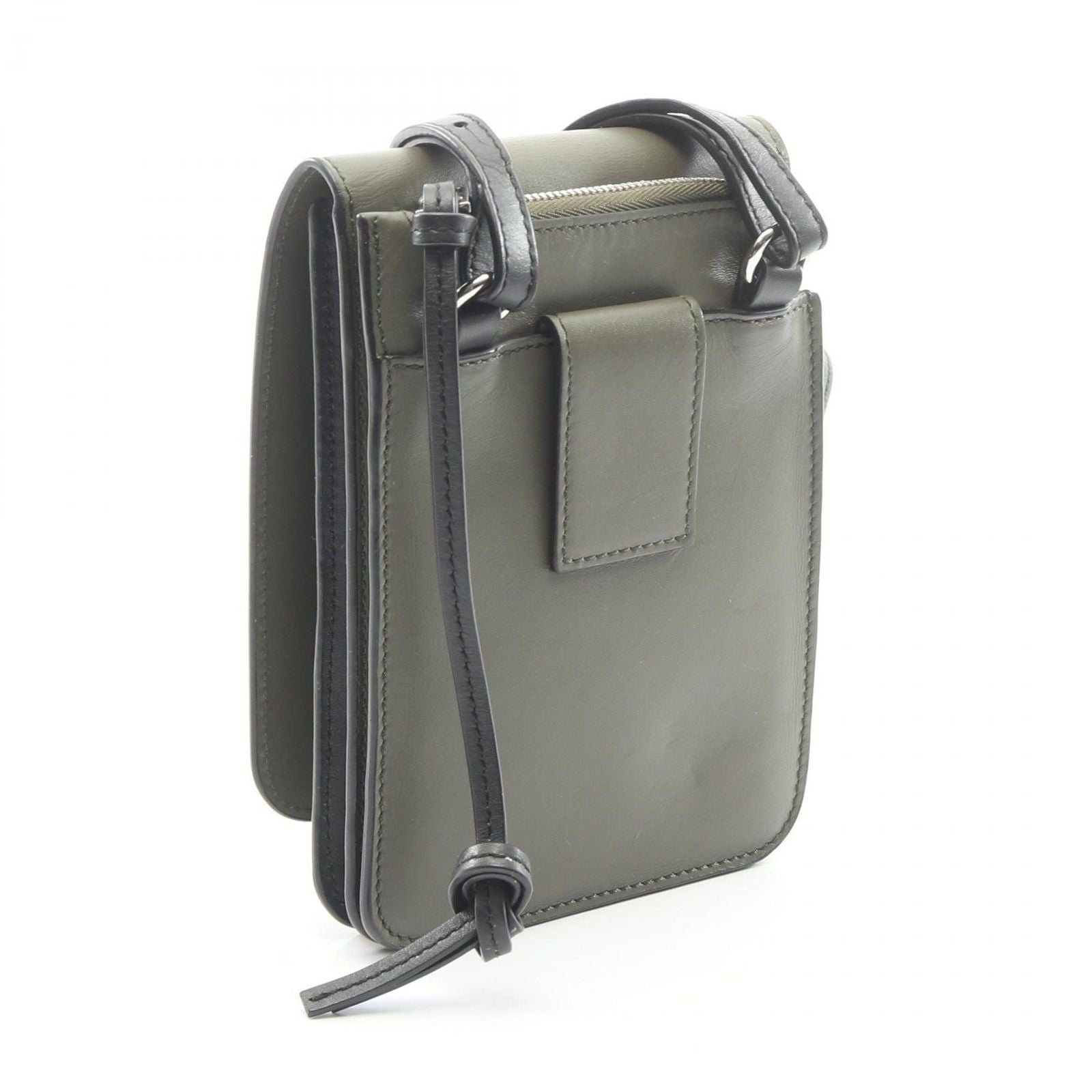Loewe Shoulder Bag Gusset Flat Khaki Leather — view 2