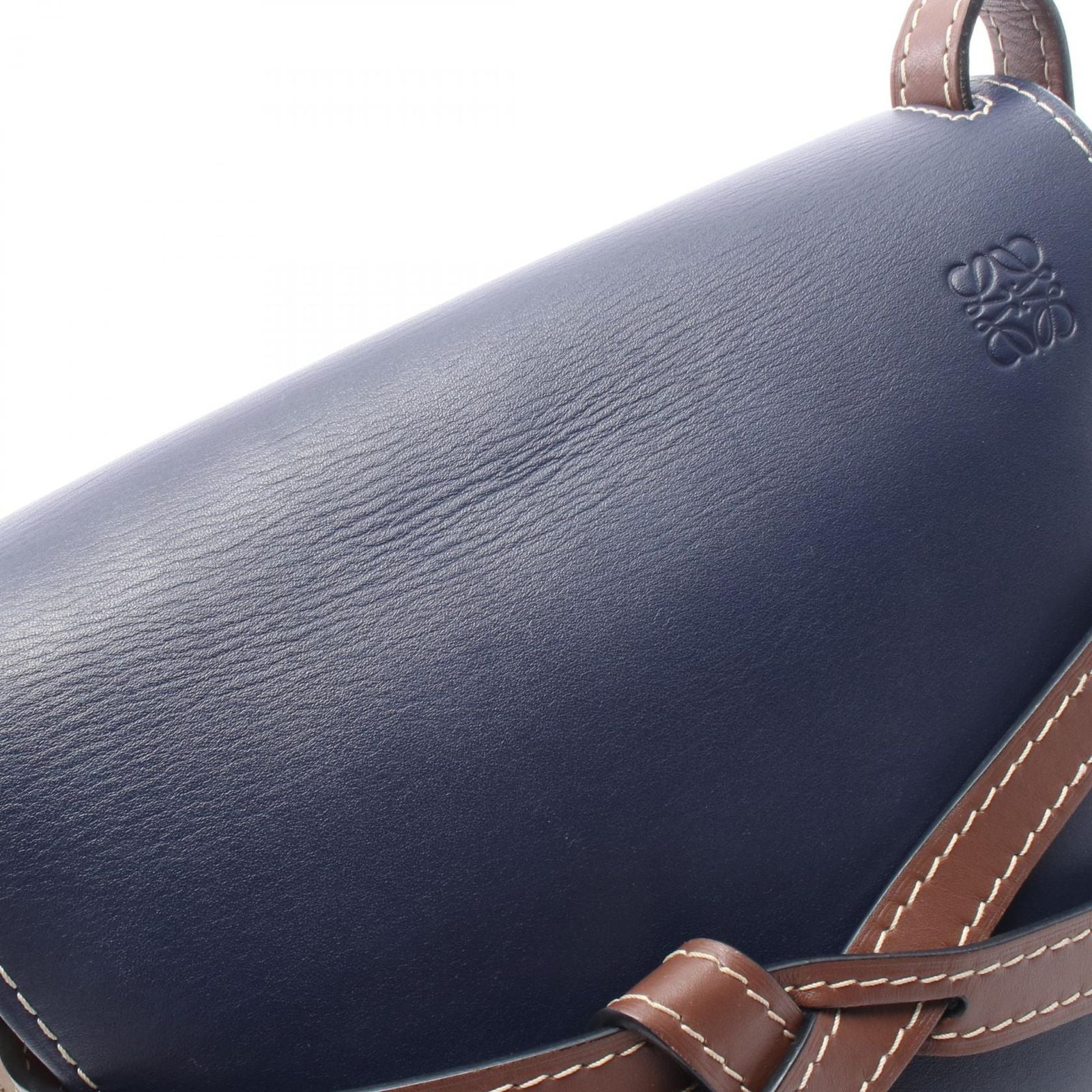 Loewe Shoulder Bag Navy Gray Ju Leather — view 7