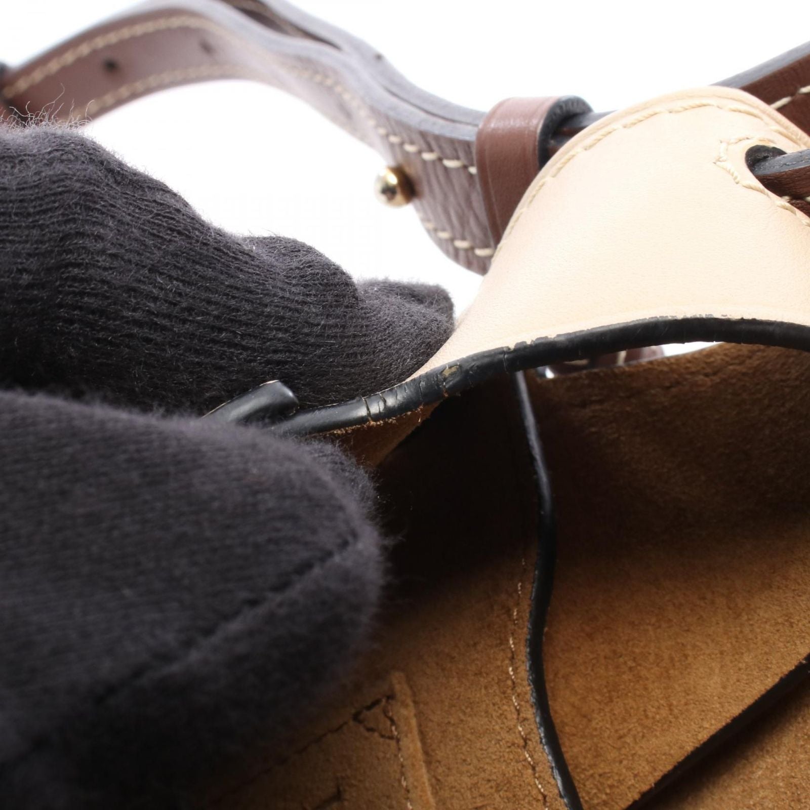 Loewe Shoulder Bag Navy Gray Ju Leather — view 5