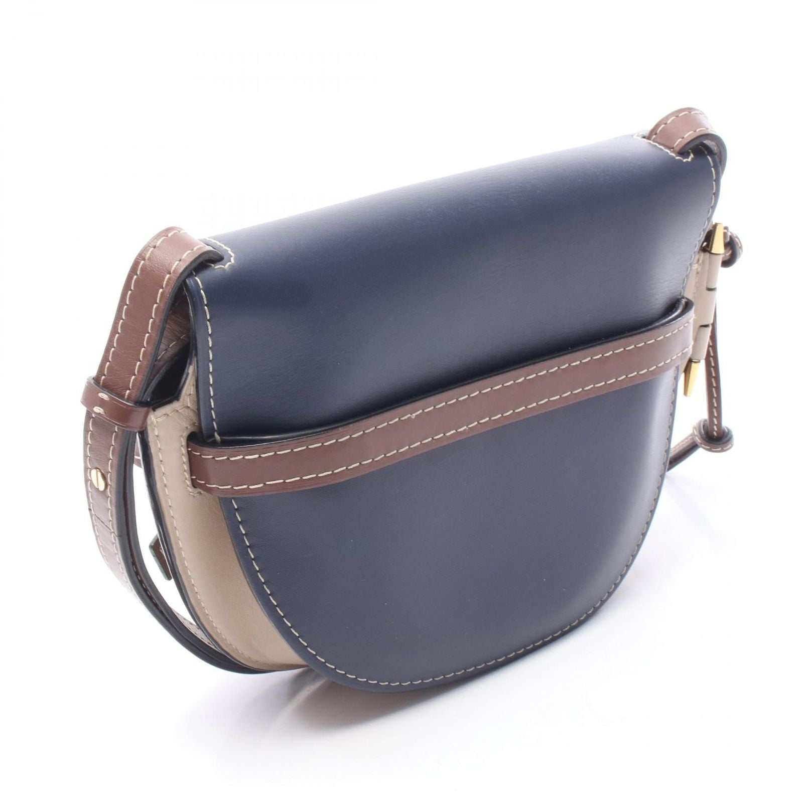 Loewe Shoulder Bag Navy Gray Ju Leather — view 2