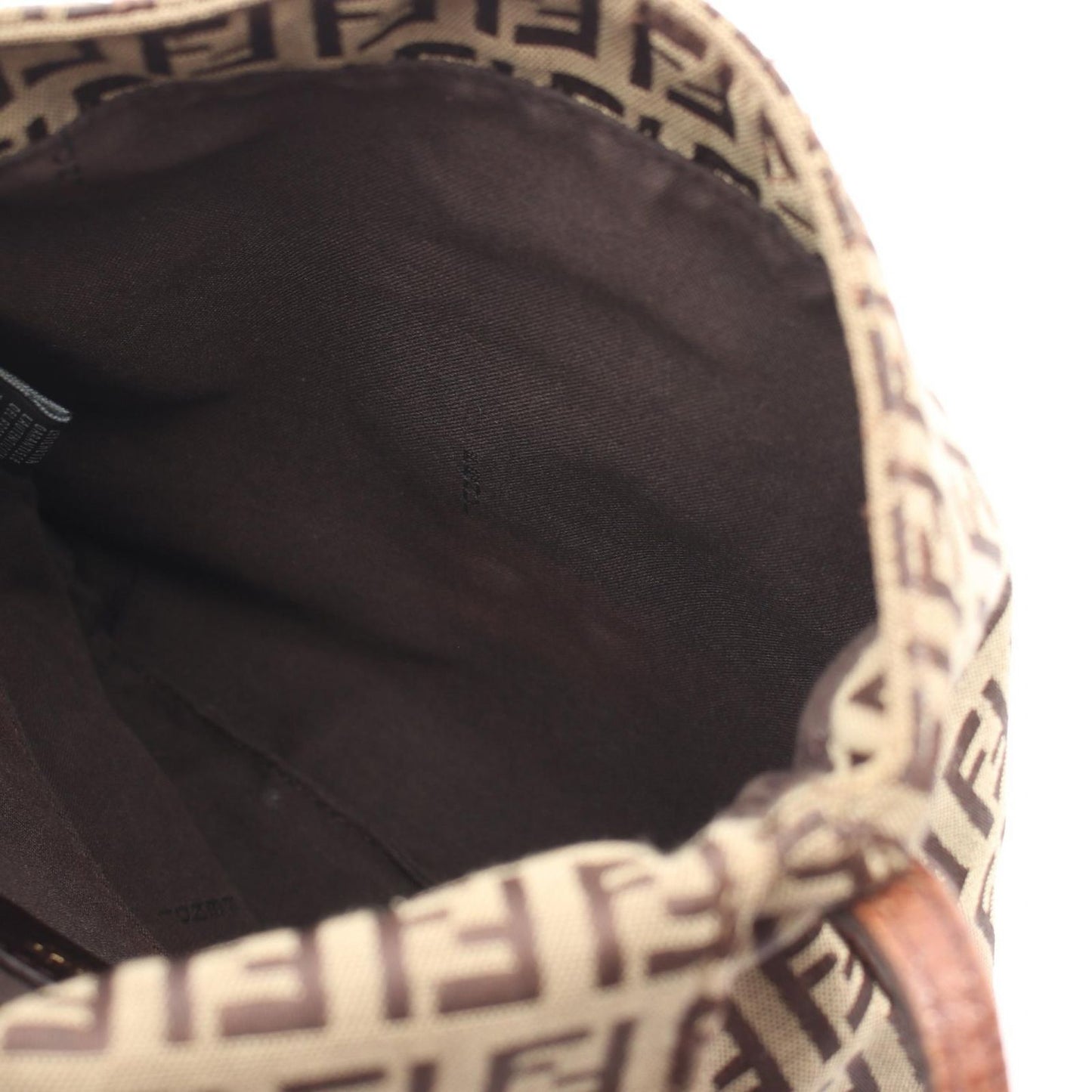 Fendi Shoulder Bag Zucchi Brown Canvas Leather — view 9