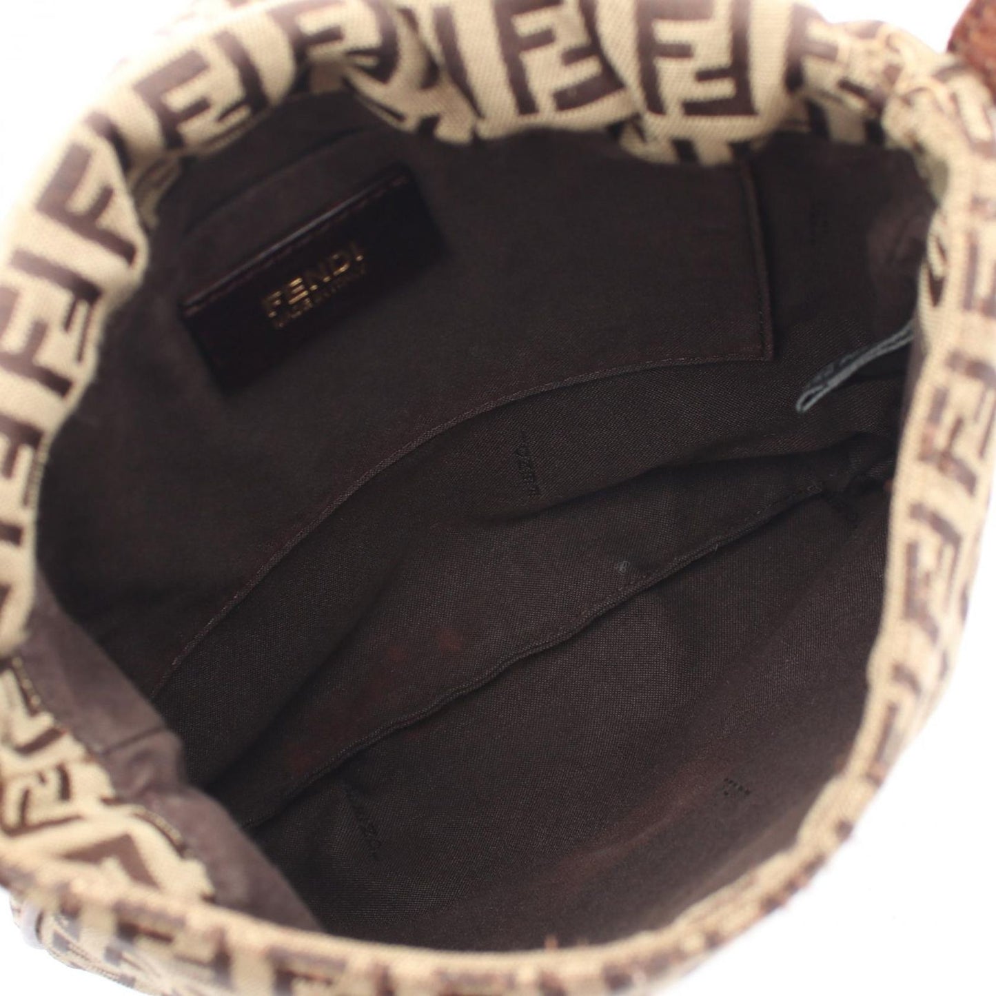 Fendi Shoulder Bag Zucchi Brown Canvas Leather — view 3