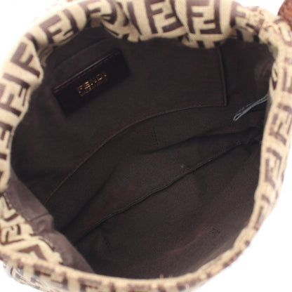 Fendi Shoulder Bag Zucchi Brown Canvas Leather — view 3