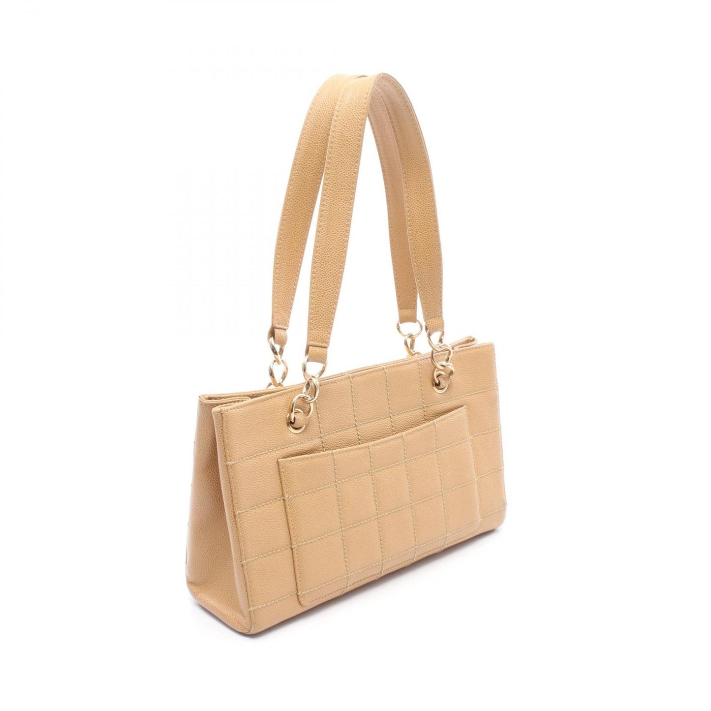 Chanel Tote Choco Bar Beige Caviar Leather Bar Chain — view 2