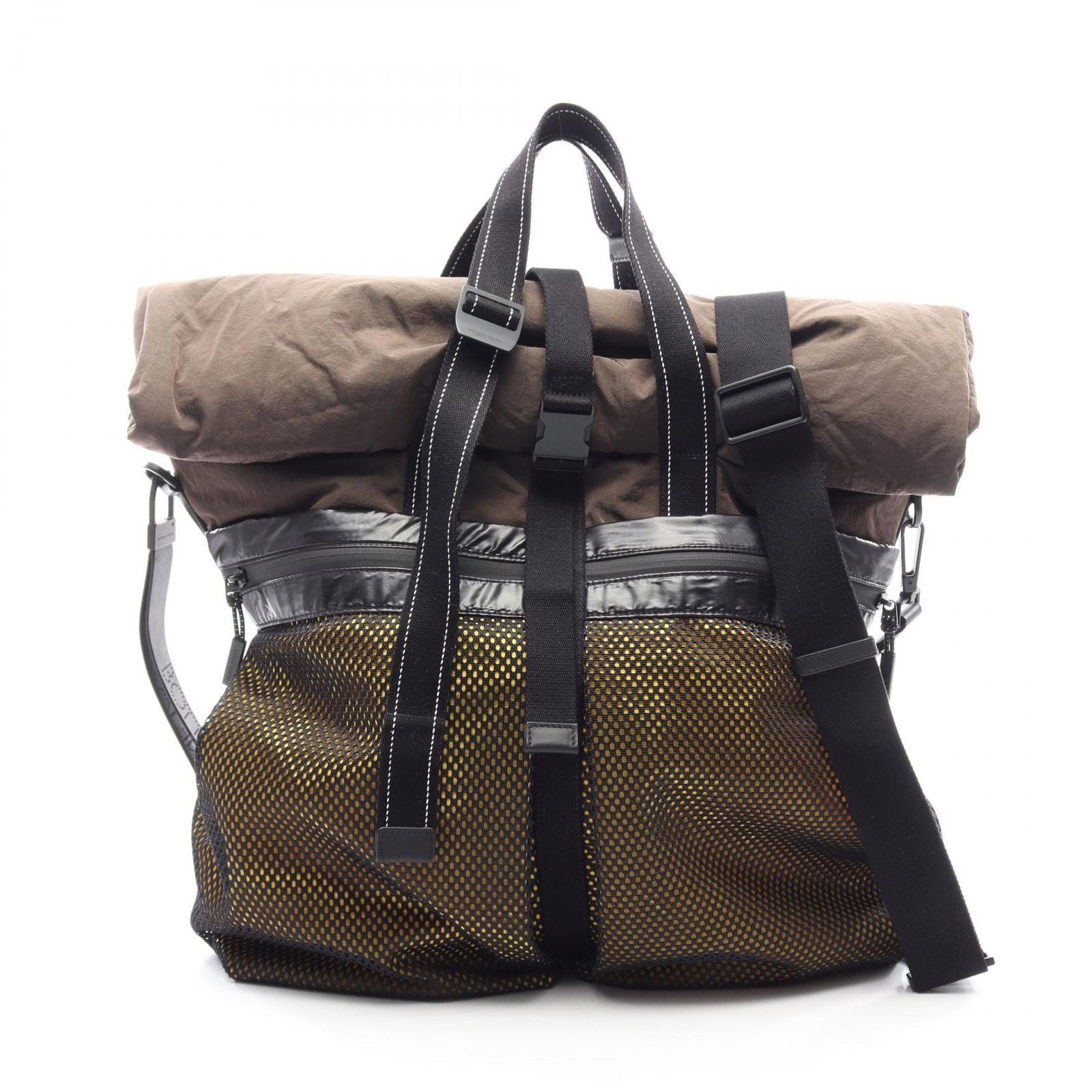 Bottega Veneta Tote 2-Way Brown Black Nylon