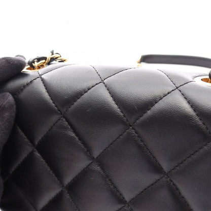 Chanel Shoulder Bag Mini Matelasse Black Lambskin Chain — view 9