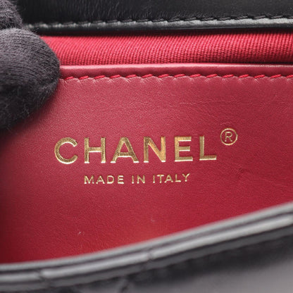 Chanel Shoulder Bag Mini Matelasse Black Lambskin Chain — view 4