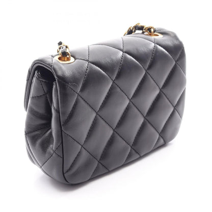 Chanel Shoulder Bag Mini Matelasse Black Lambskin Chain — view 2