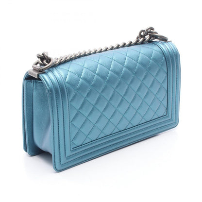 Chanel Shoulder Bag chanel Metallic Metallicblue Caviar Leather Chain — view 2