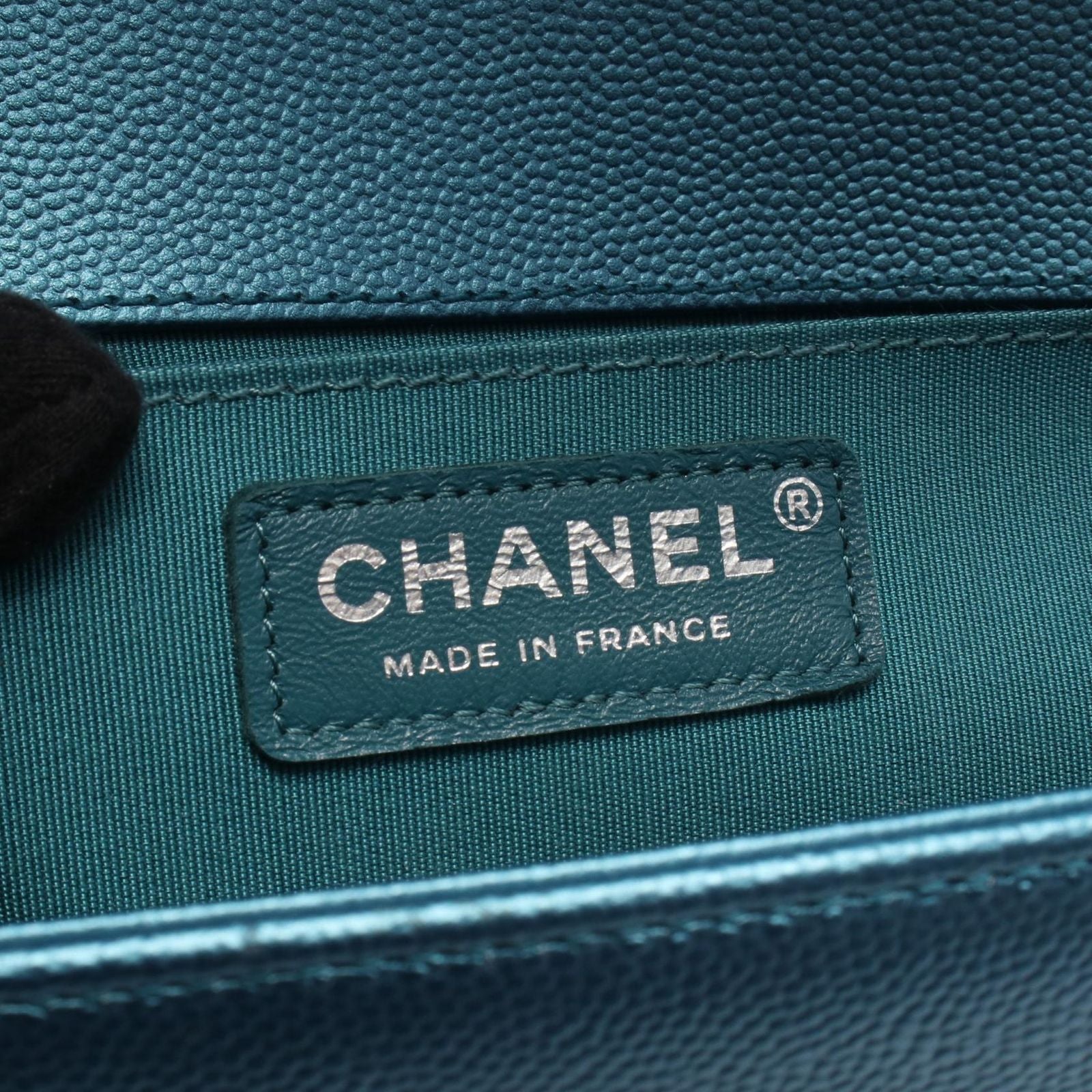 Chanel Shoulder Bag chanel Metallic Metallicblue Caviar Leather Chain — view 4