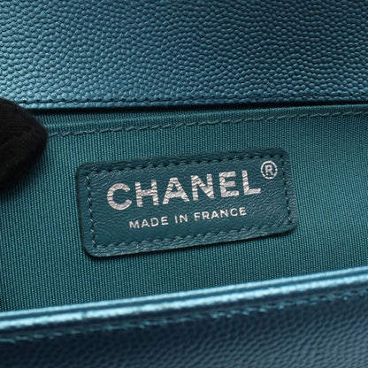 Chanel Shoulder Bag chanel Metallic Metallicblue Caviar Leather Chain — view 4