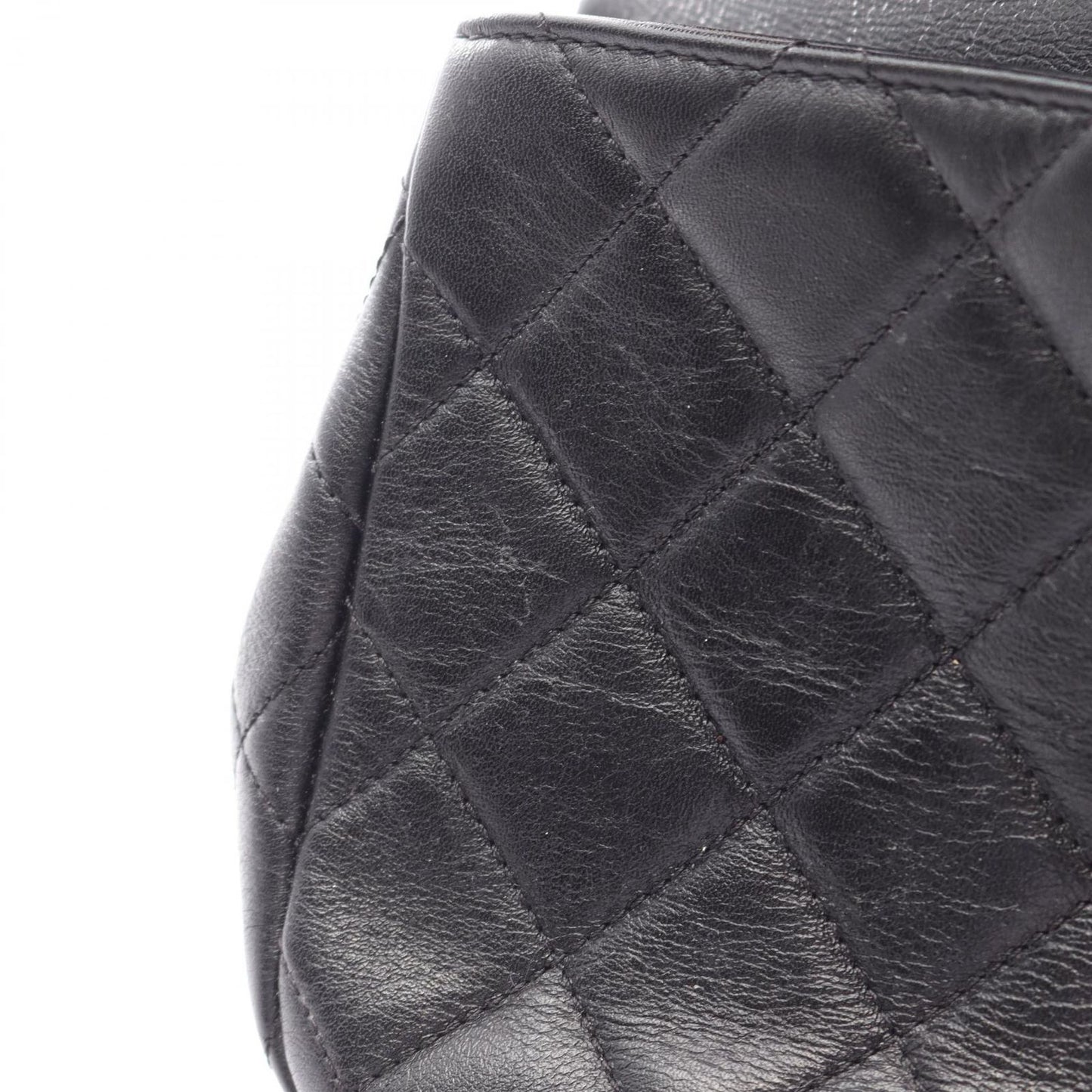 Chanel Shoulder Bag Quilted Black Leather Flap Chain — view 8