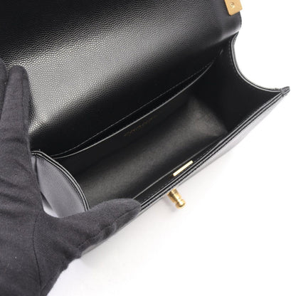 Chanel Shoulder Bag chanel Black Caviar Leather Chain — view 3