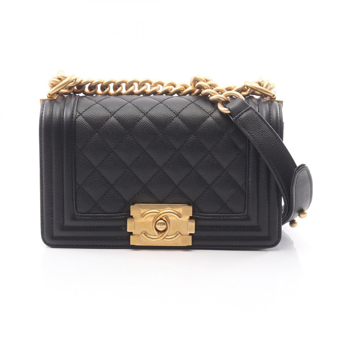 Chanel Shoulder Bag chanel Black Caviar Leather Chain
