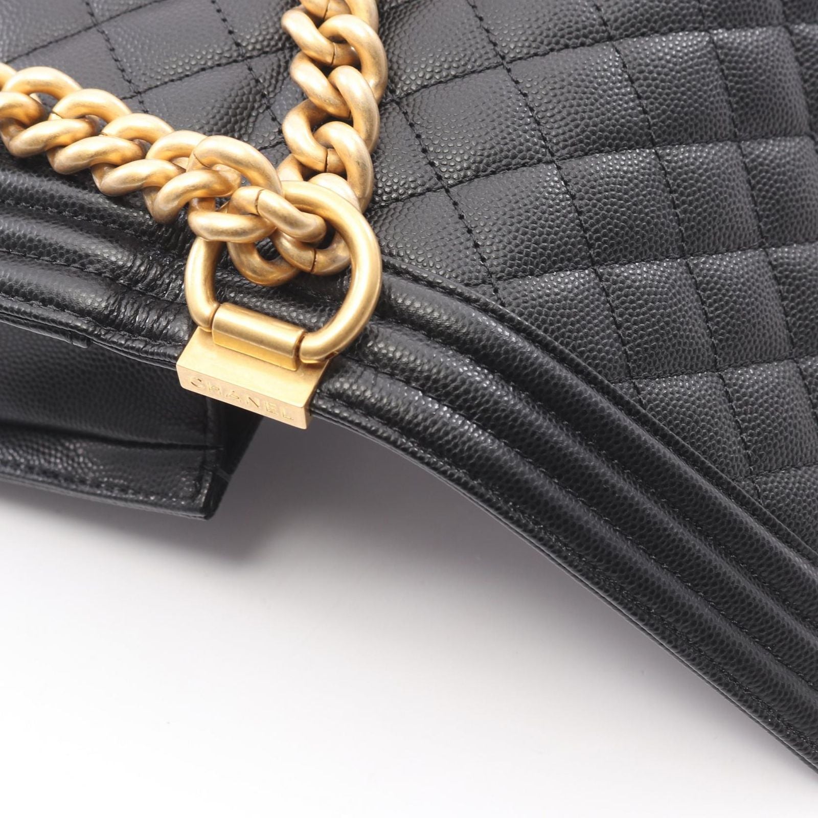 Chanel Shoulder Bag chanel Black Caviar Leather Chain — view 6