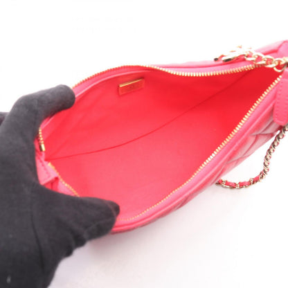 Chanel Shoulder Bag Quilted Small Hobo Fuchsia Pink Lambskin Chain — view 3