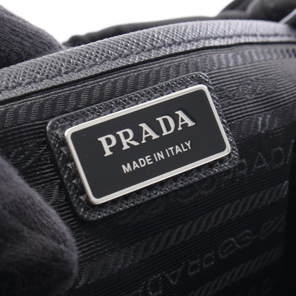 Prada Backpack Back Re-Nylon 2-Way Black Nylon Leather Triangle Logo Backpack — view 4
