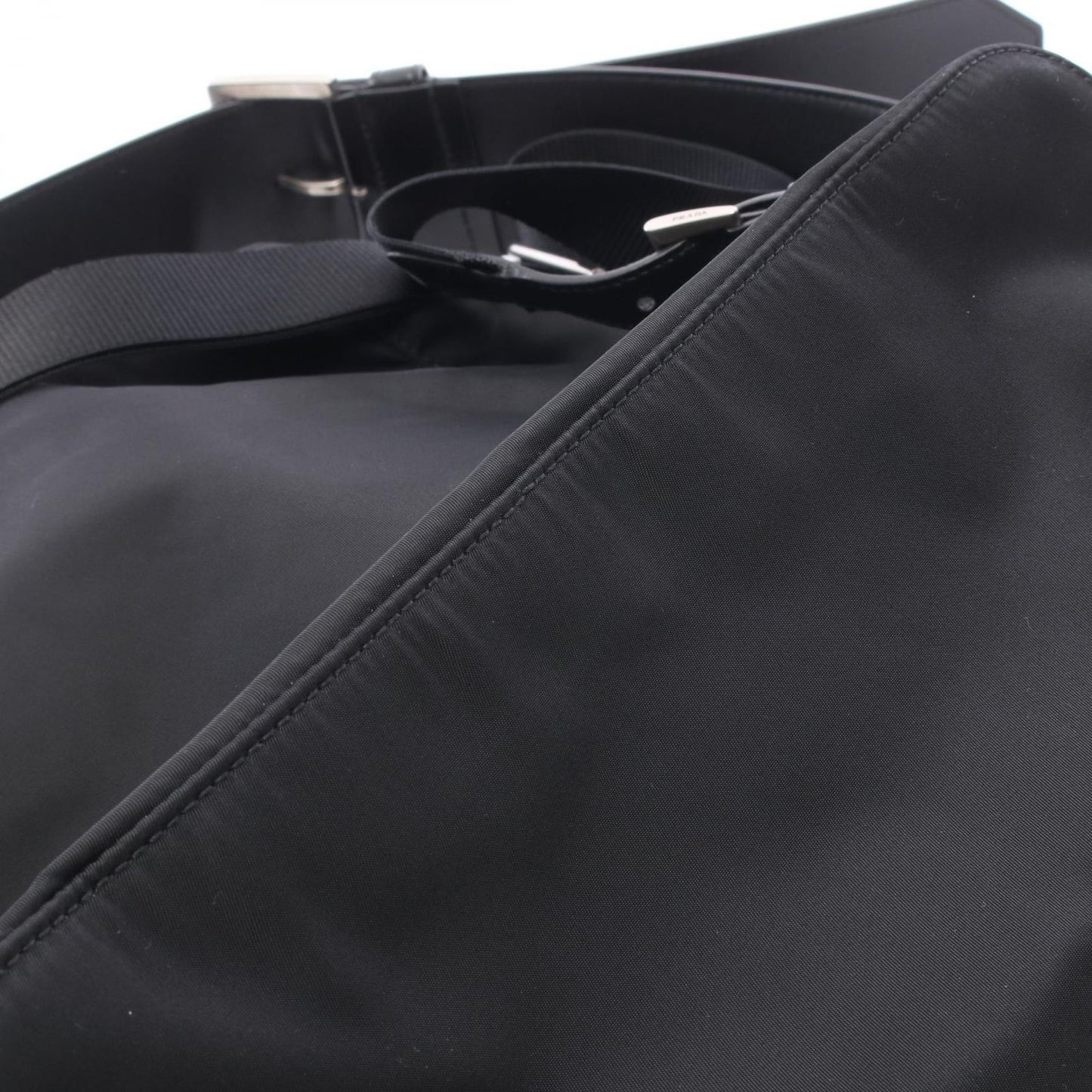Prada Backpack Back Re-Nylon 2-Way Black Nylon Leather Triangle Logo Backpack — view 6