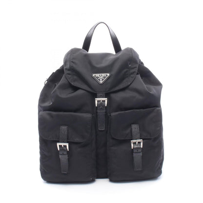 Prada Backpack Back Re-Nylon 2-Way Black Nylon Leather Triangle Logo Backpack
