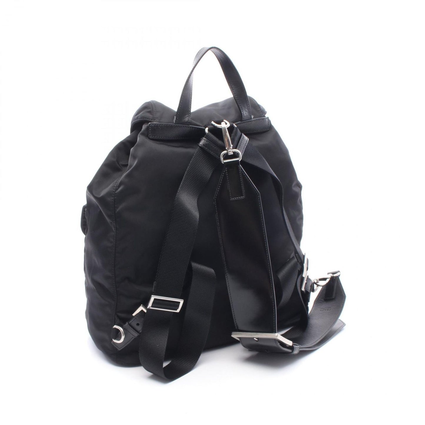 Prada Backpack Back Re-Nylon 2-Way Black Nylon Leather Triangle Logo Backpack — view 2