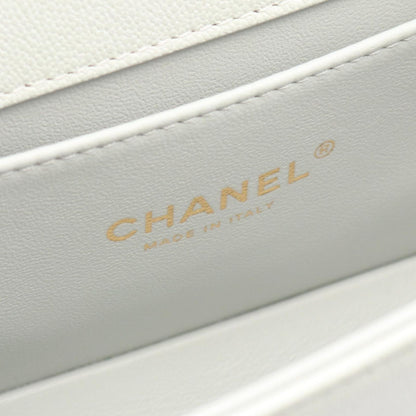 Chanel Shoulder Bag Light Blue Caviar Leather Chain — view 4