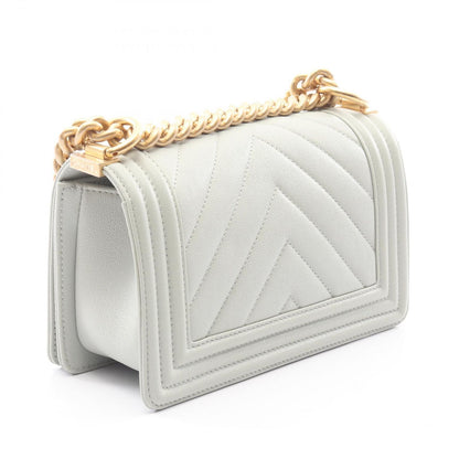 Chanel Shoulder Bag Light Blue Caviar Leather Chain — view 2