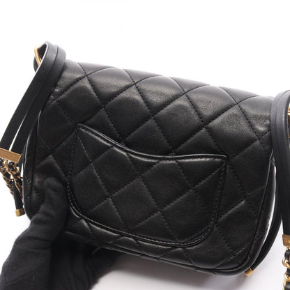Chanel Shoulder Bag Quilted Black Leather Flap — view 8