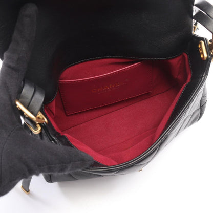 Chanel Shoulder Bag Quilted Black Leather Flap — view 3