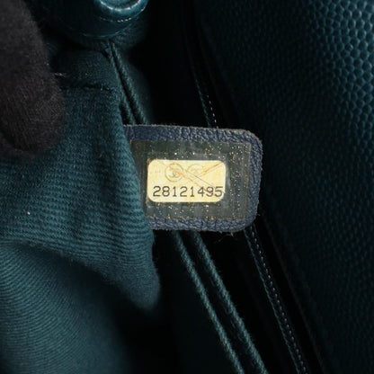 Chanel Handbag Herehandle Flap Quilted 2-Way Blue Green Caviar Leather Exoticcle — view 5