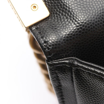 Chanel Shoulder Bag Black Caviar Leather Chain — view 8