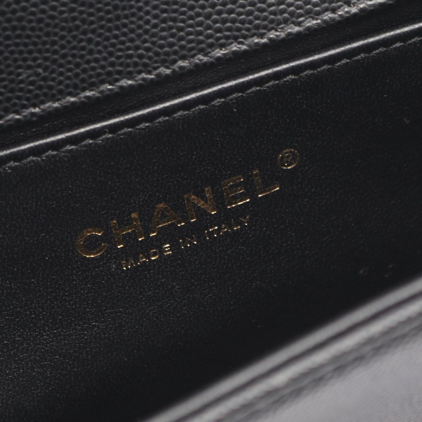 Chanel Shoulder Bag Black Caviar Leather Chain — view 4