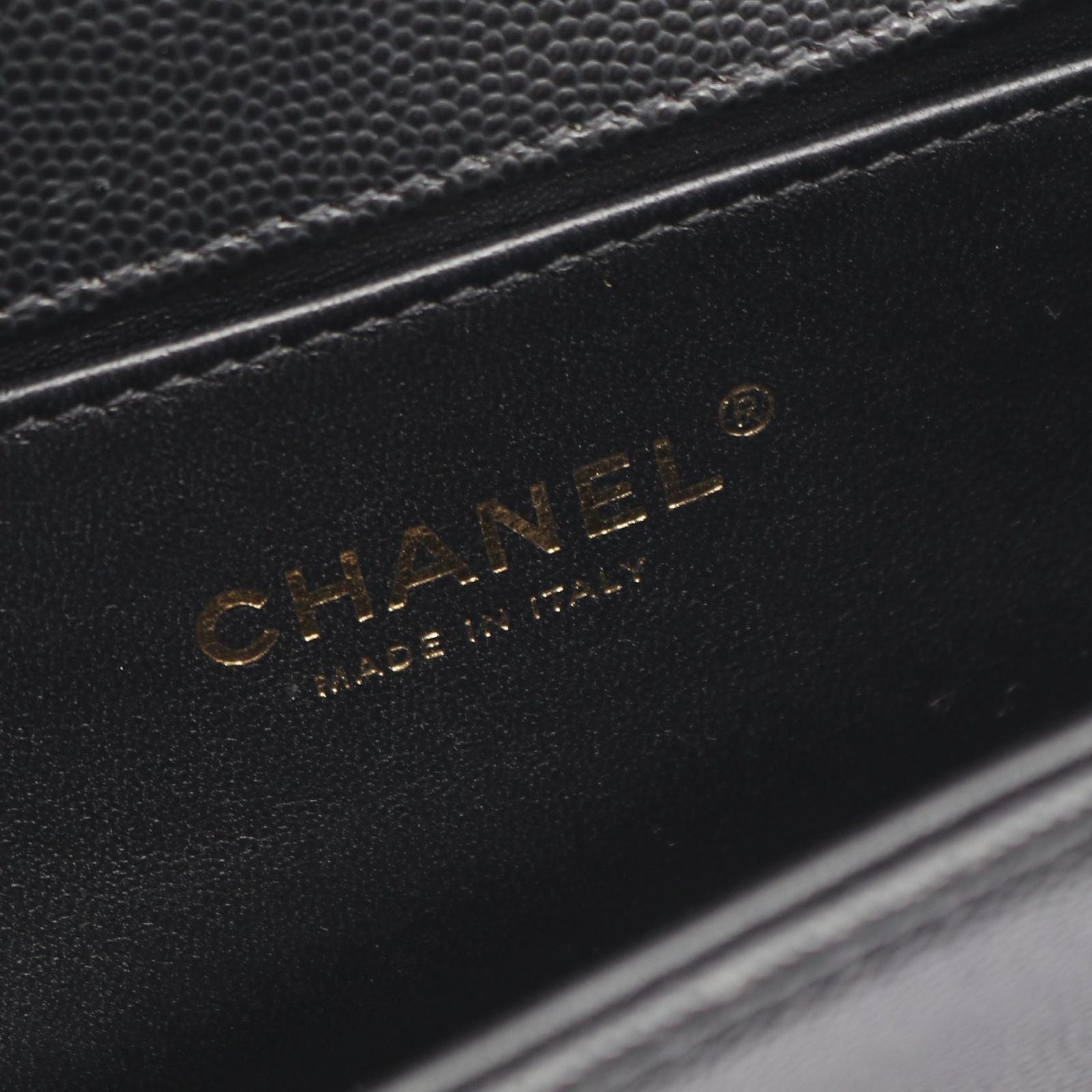 Chanel Shoulder Bag Black Caviar Leather Chain — view 4
