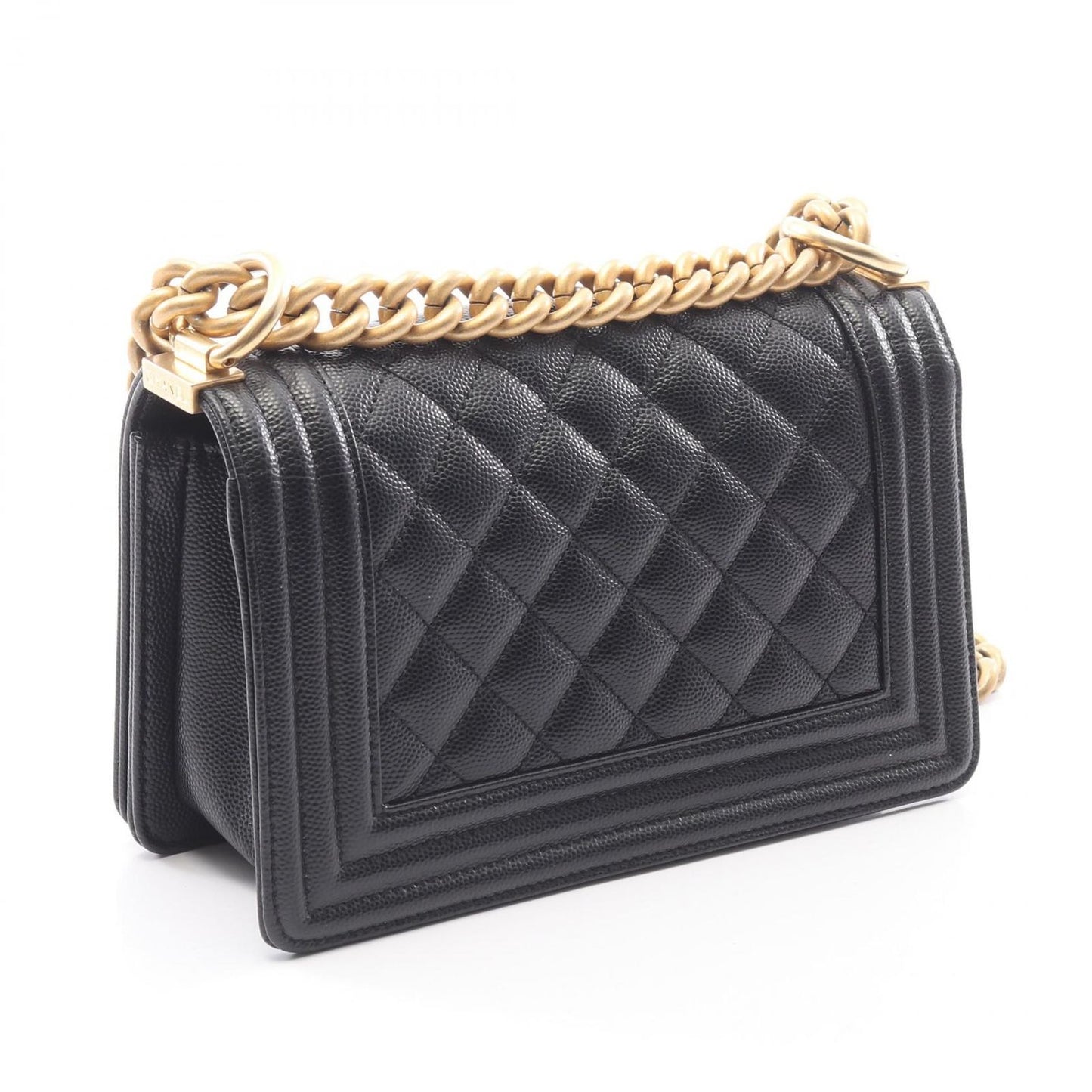 Chanel Shoulder Bag Black Caviar Leather Chain — view 2