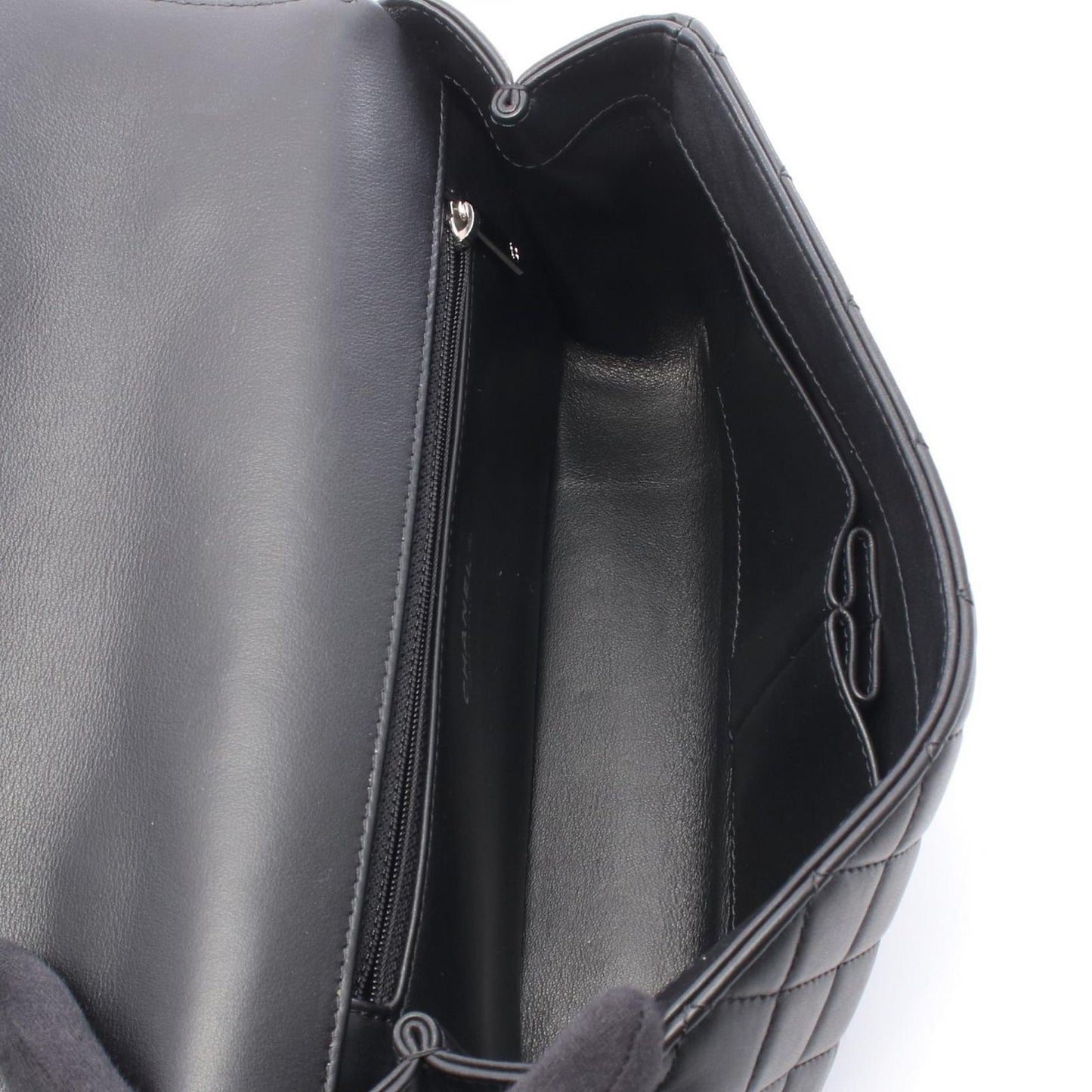 Chanel Shoulder Bag Quilted Black Leather Chain — view 3