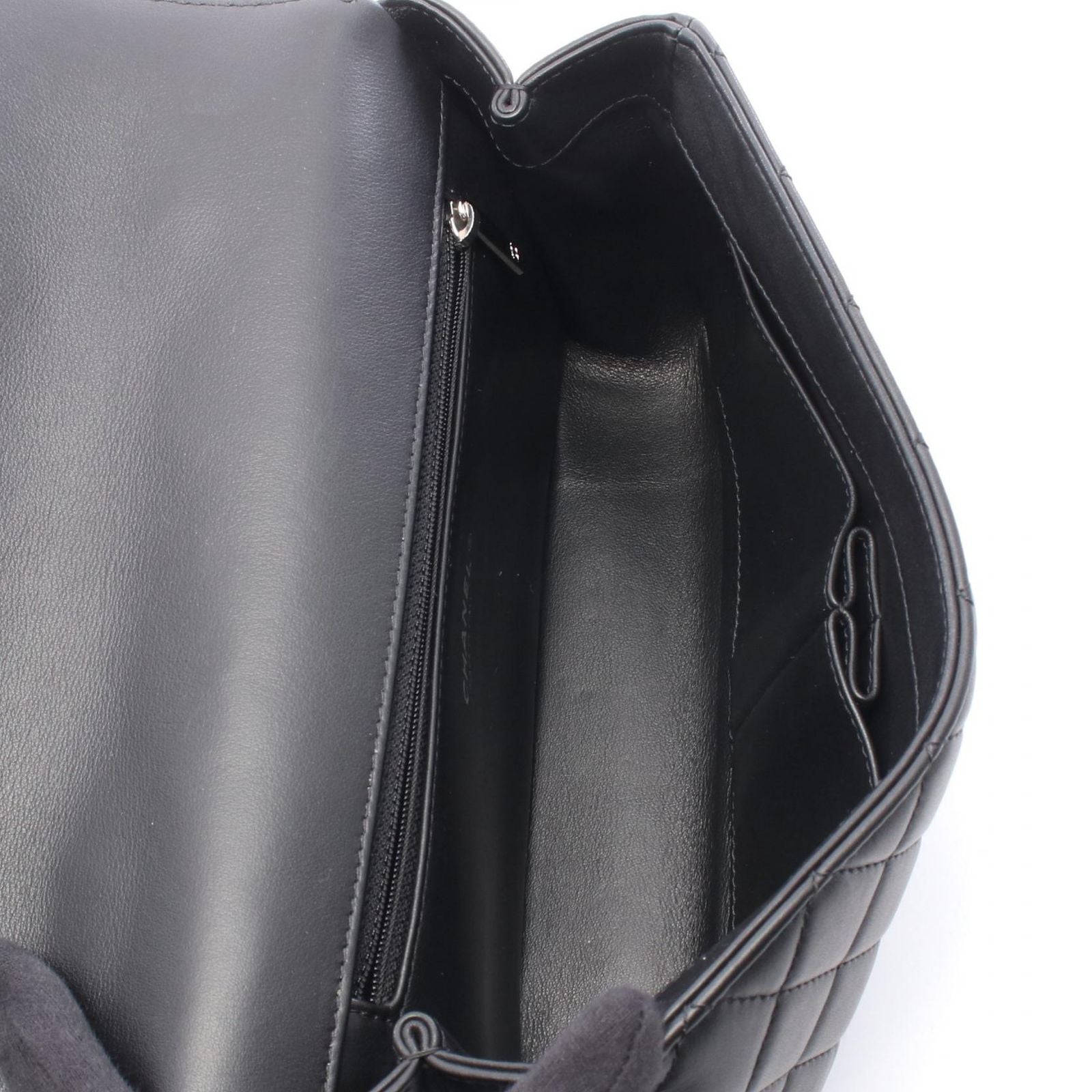 Chanel Shoulder Bag Quilted Black Leather Chain — view 3