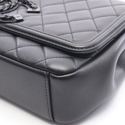 Chanel Shoulder Bag Quilted Black Leather Chain — view 7