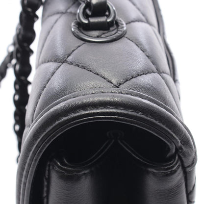 Chanel Shoulder Bag Quilted Black Leather Chain — view 9
