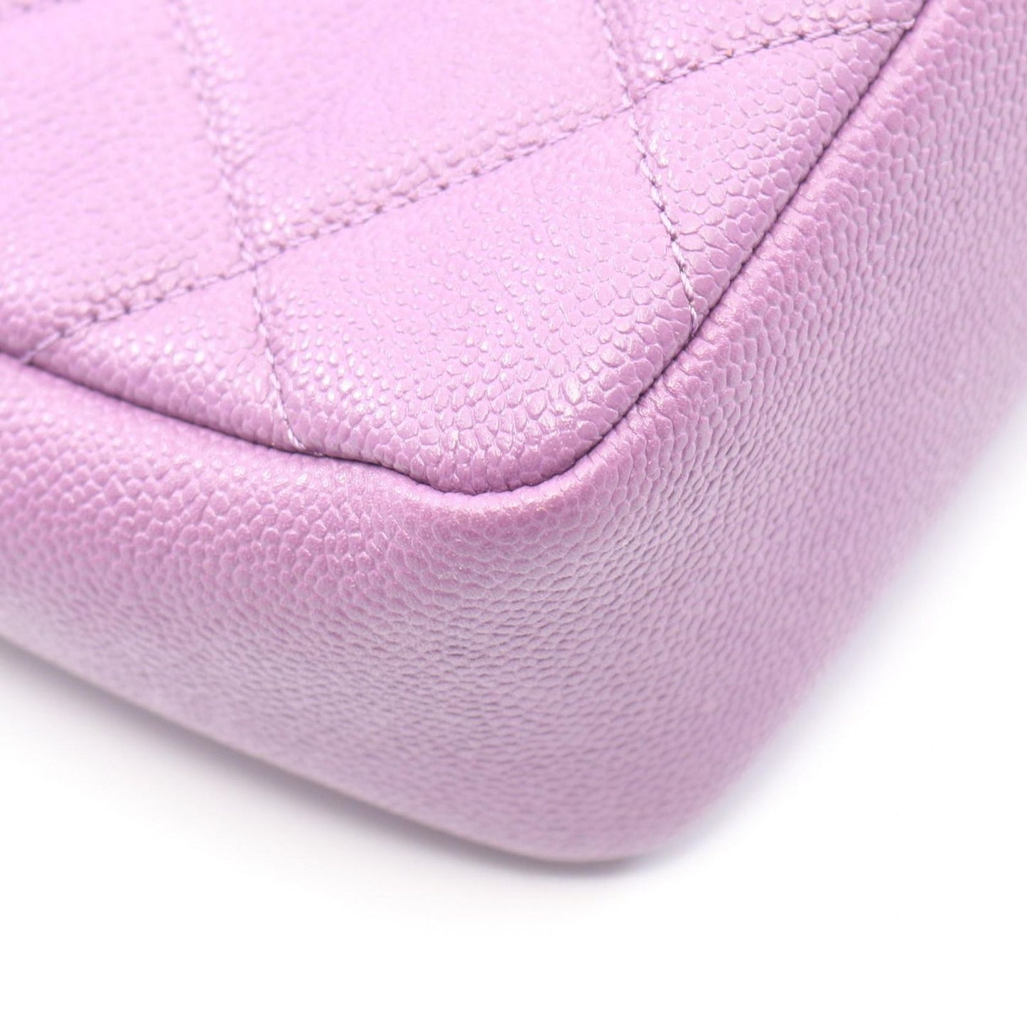 Chanel Shoulder Bag Quilted Flap Purple Caviar Leather Chain — view 6