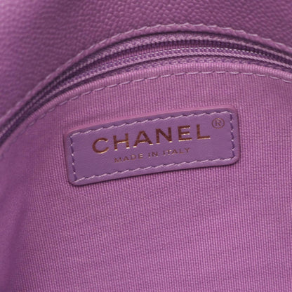 Chanel Shoulder Bag Quilted Flap Purple Caviar Leather Chain — view 4