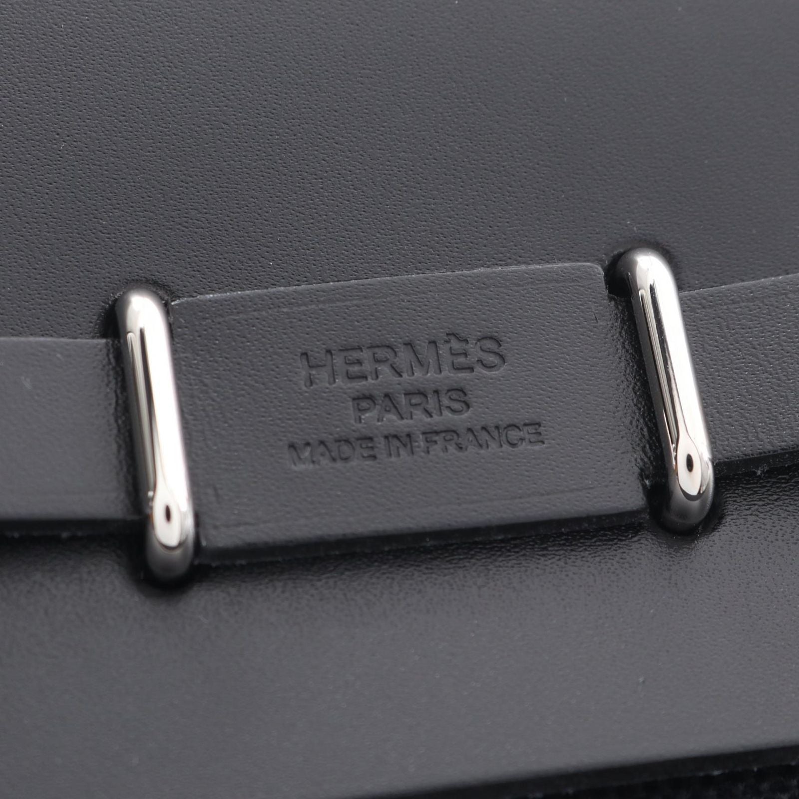 Hermes Shoulder Bag Herbag Zip Mini Black Canvas Leather — view 4