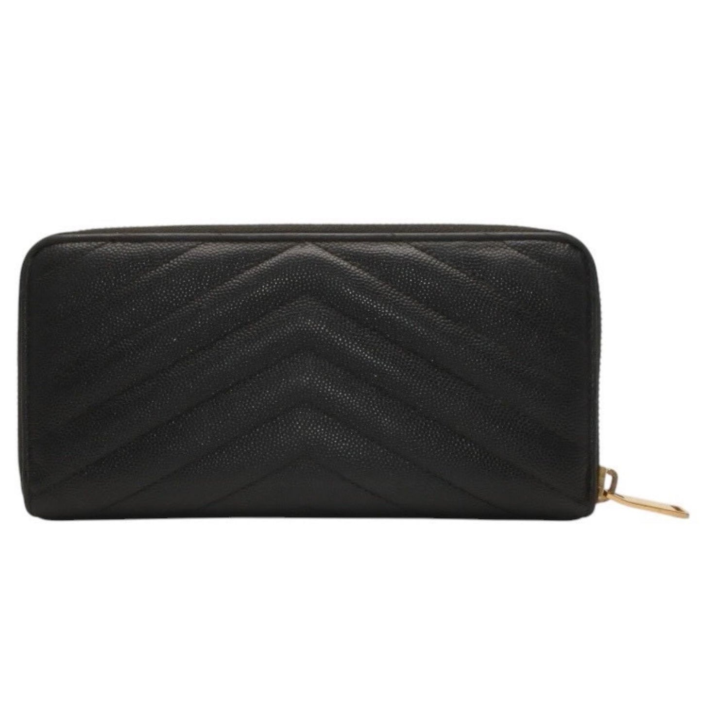 Saint Laurent Wallet Black V-shaped Quilted Gold — view 2